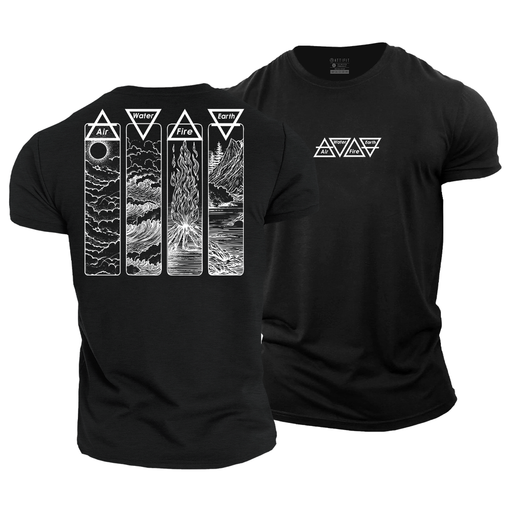 Air Fire Water Earth Four Elements Cotton T-Shirt