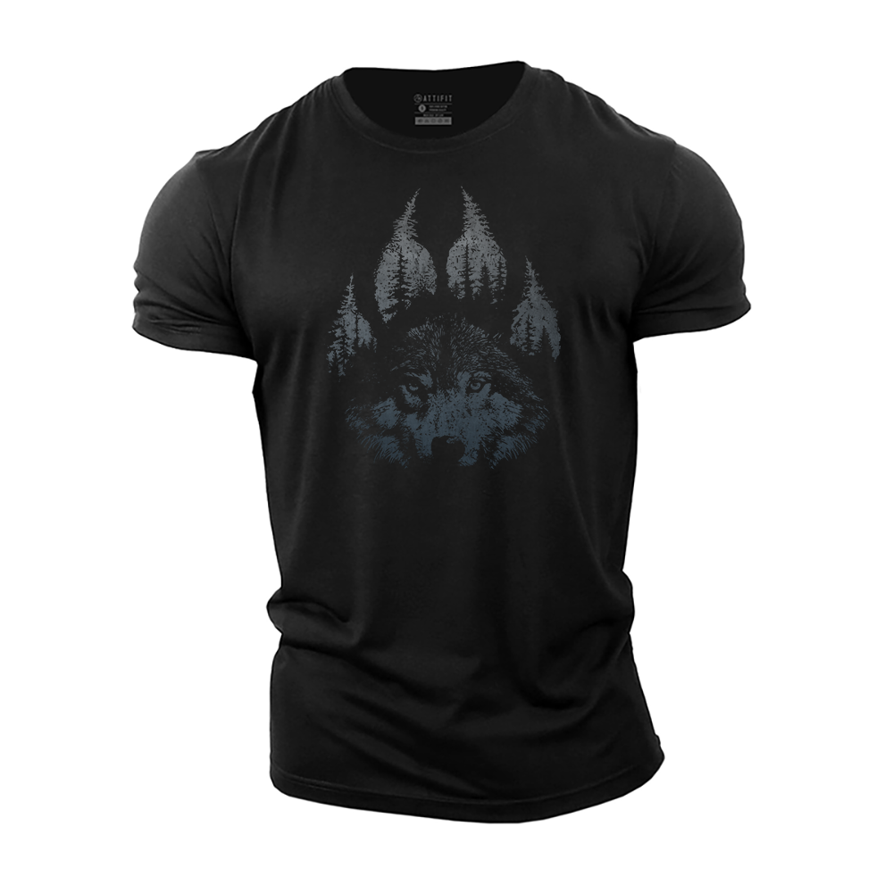 Wolf Paw Forest Cotton T-Shirt