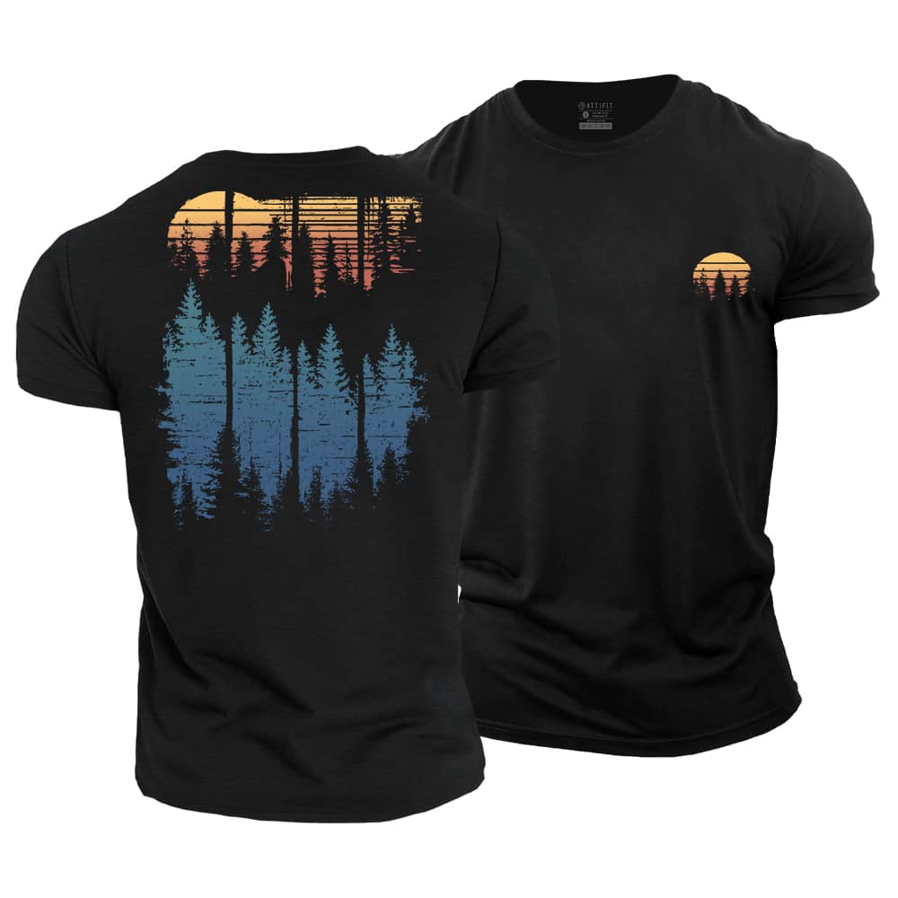 Forest Sunset Cotton T-Shirt
