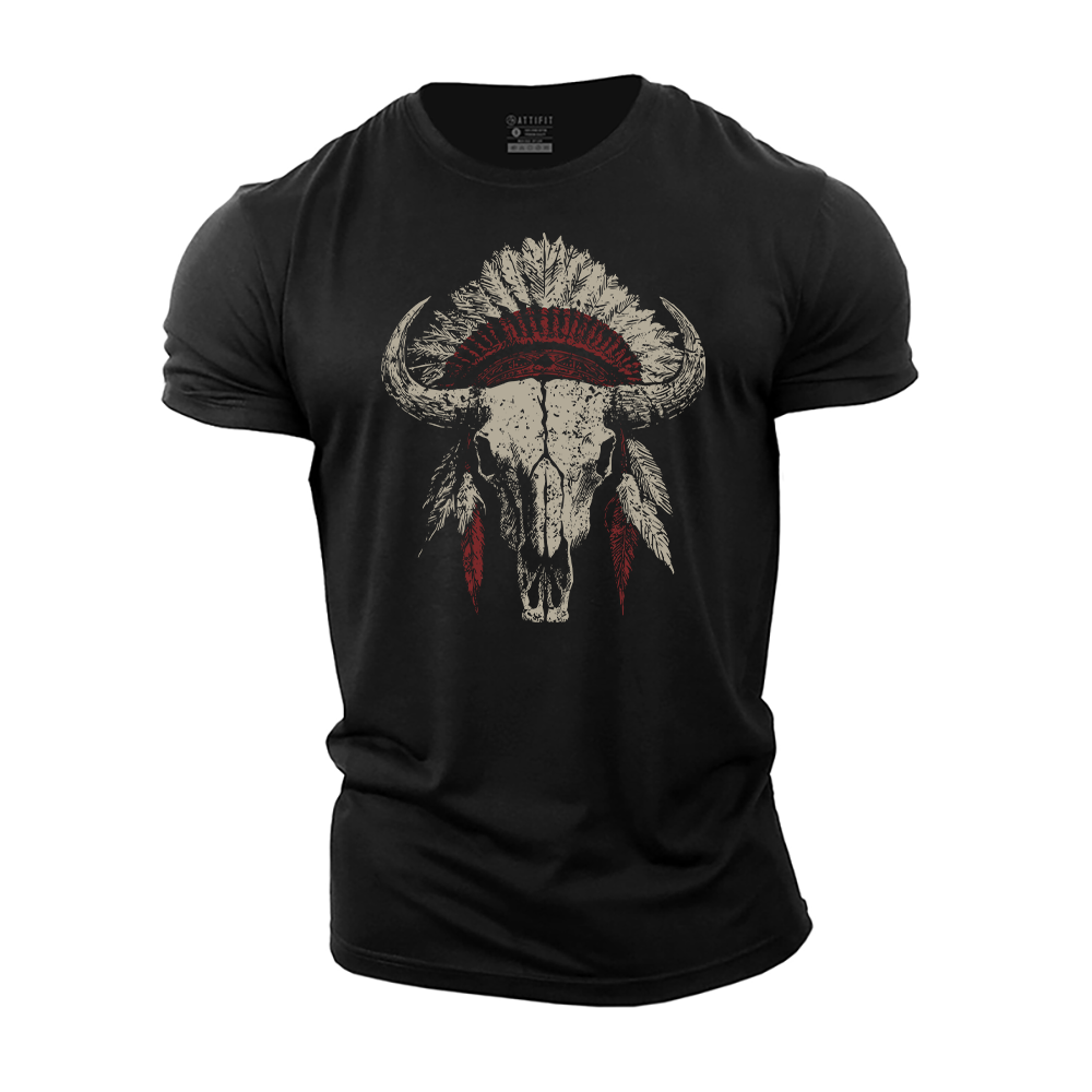 Indian Style Bull Head Cotton T-Shirt