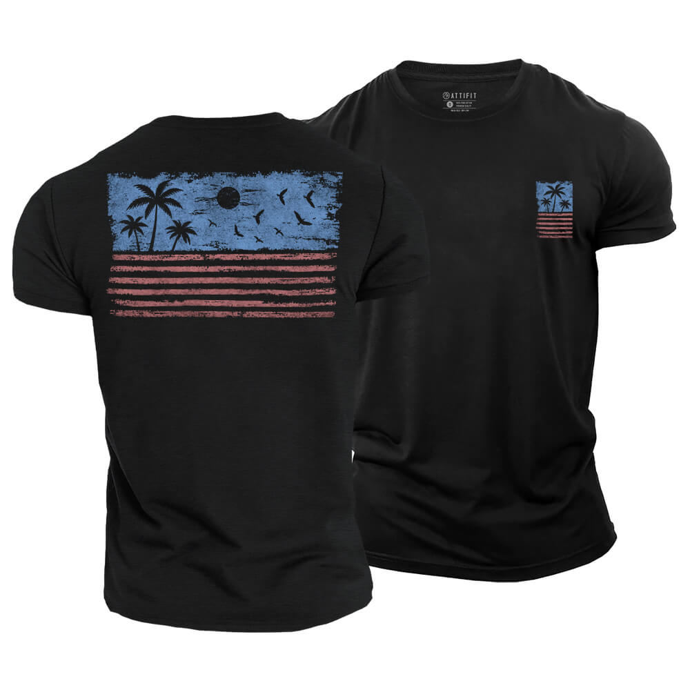 Palm Flag Cotton T-Shirt
