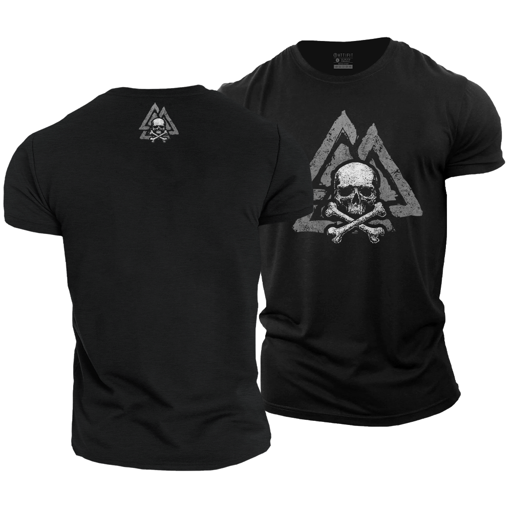 The Valknut Skull Cotton T-Shirt