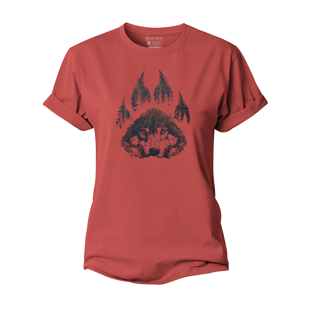 Wolf Paw Forest Women's Cotton T-Shirt