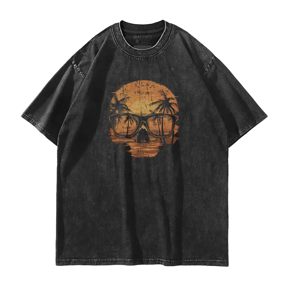 Sunset Skull Vintage T-Shirt