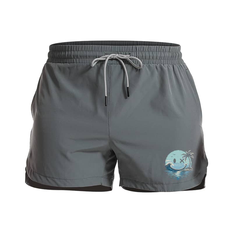 Smiley Wave Palm 5-Inch Quick-Dry Shorts