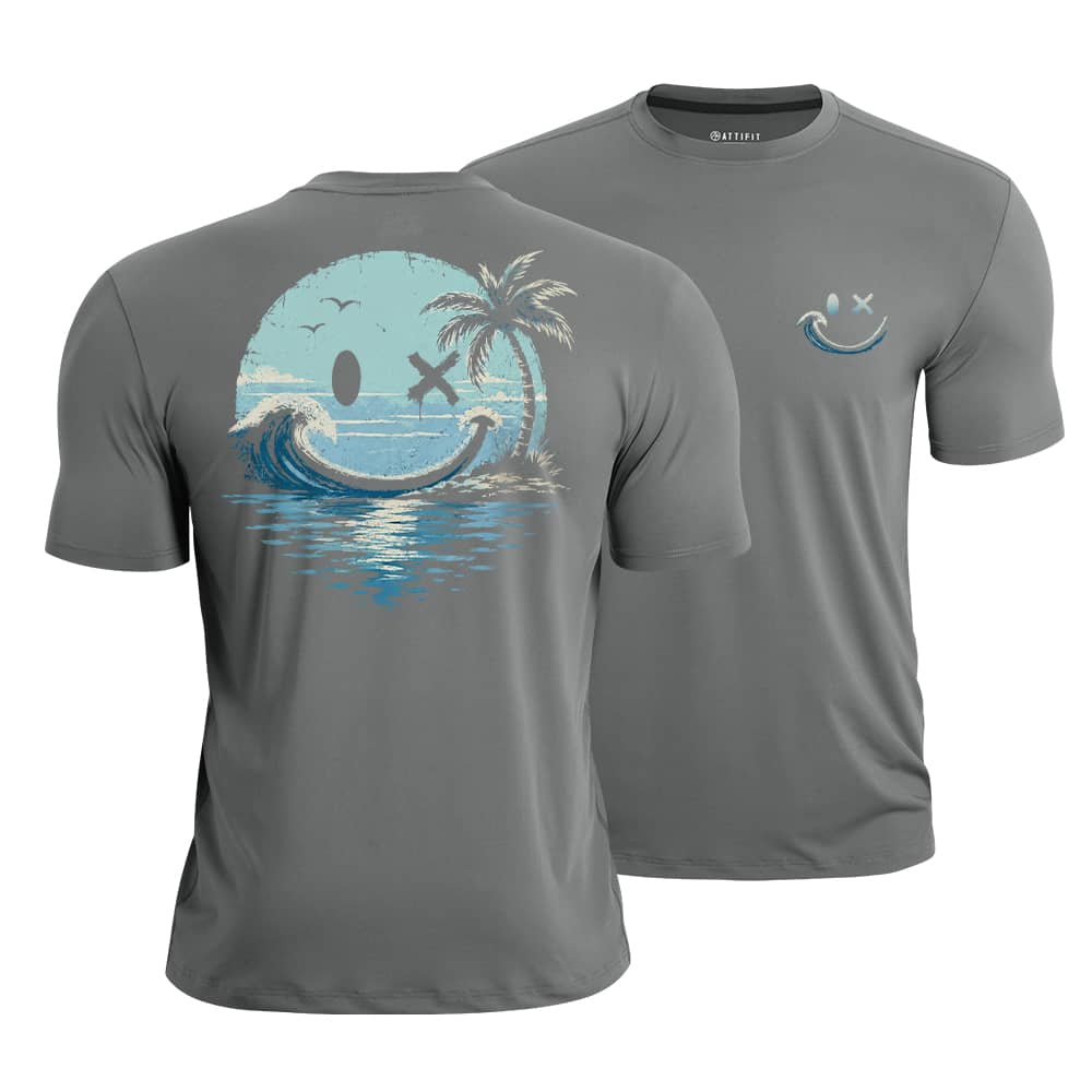 Smiley Wave Palm Quick-Dry T-Shirt