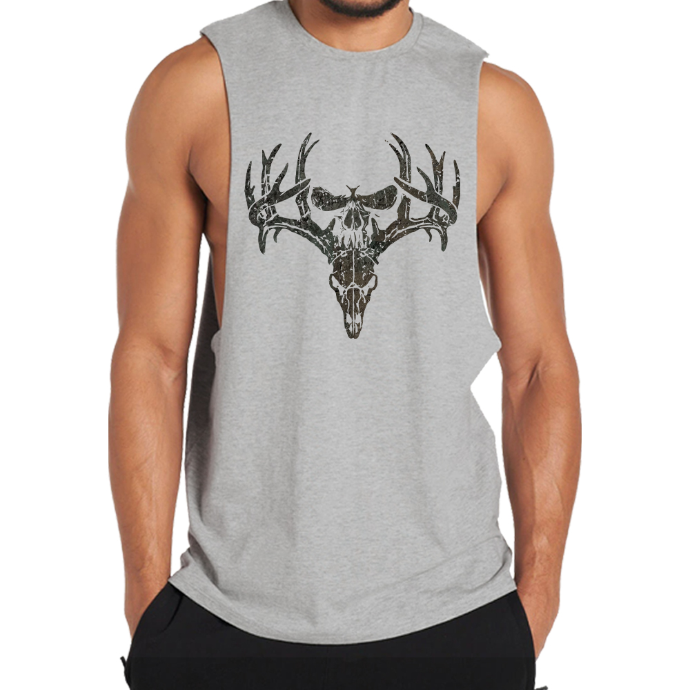 Deer Head Hidden Skull Tank Top