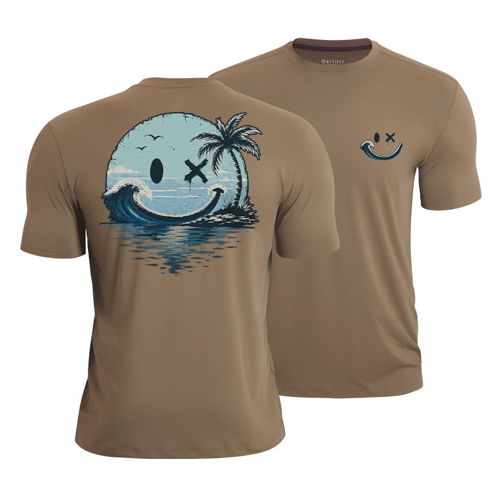 Smiley Wave Palm Quick-Dry T-Shirt