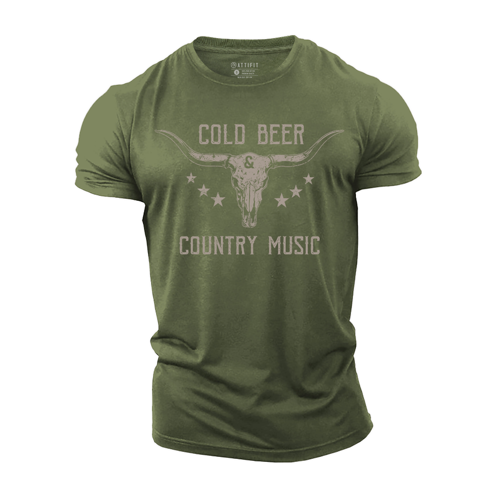 Cold Beer and Country Music Cotton T-Shirt