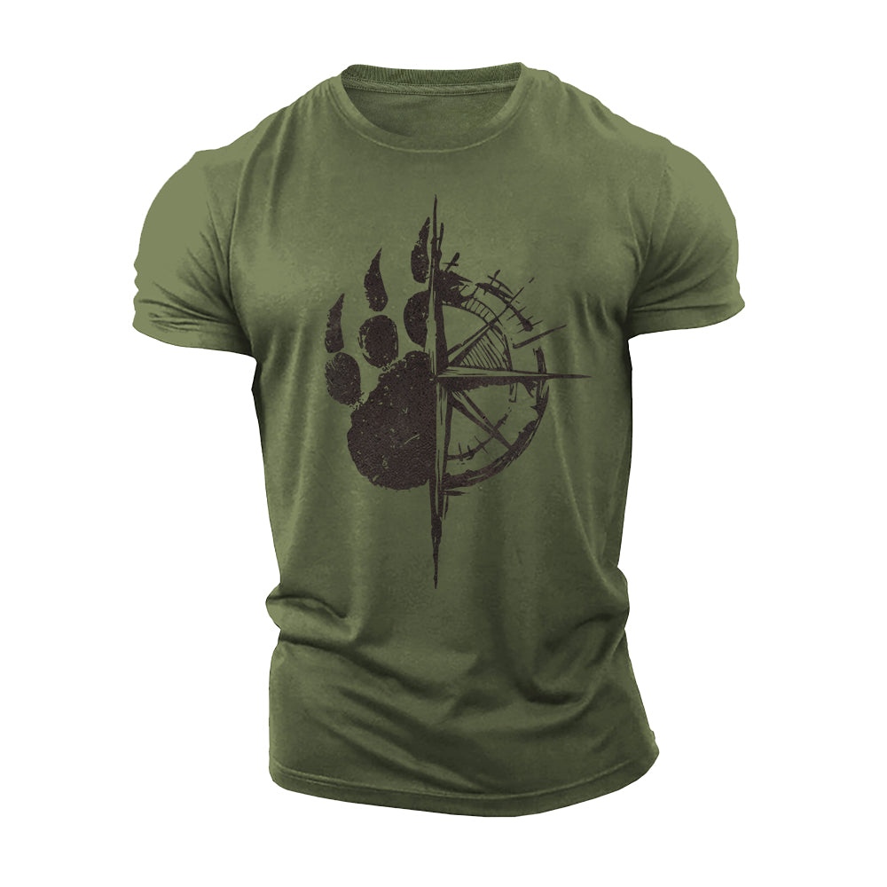 Bear Paw Compass Cotton T-Shirt