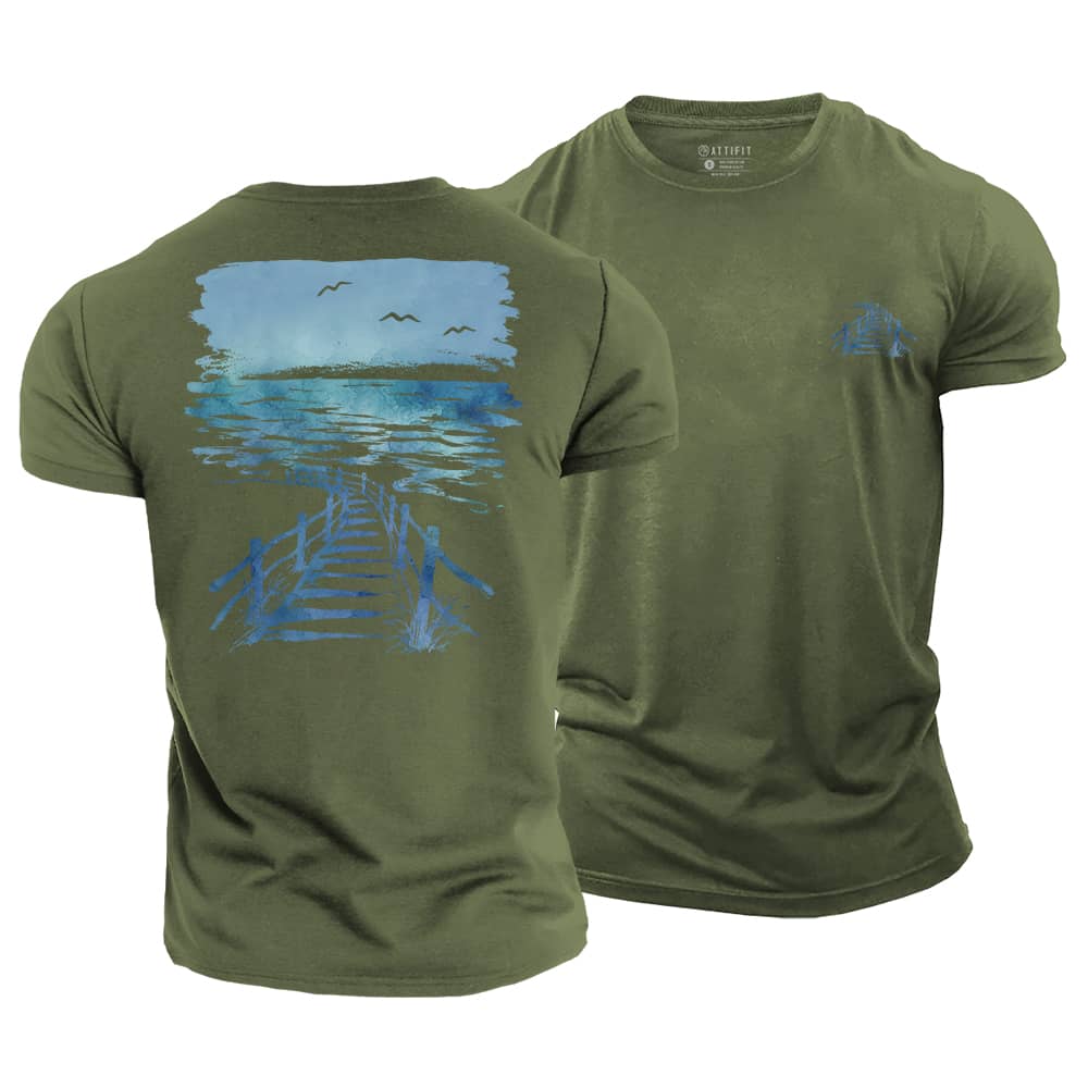 Seaside Boardwalk Cotton T-Shirt