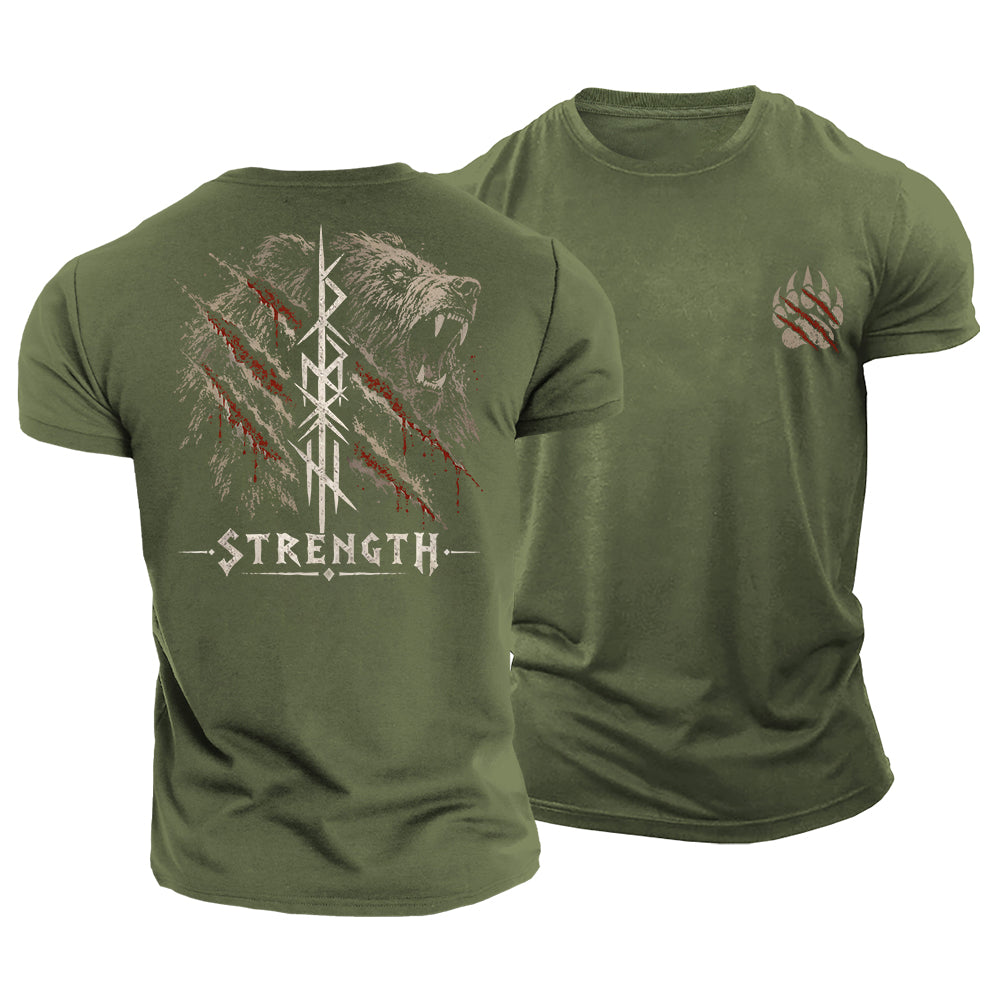 Runic Bear Strength Cotton T-Shirt