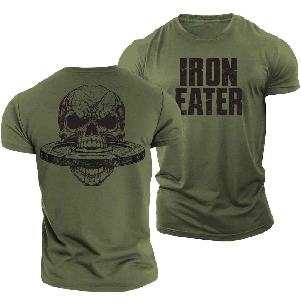 Iron Bite Skull Cotton T-Shirt