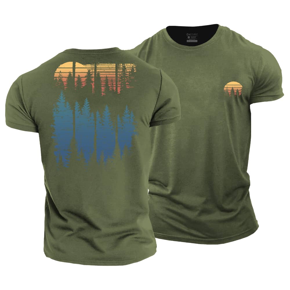 Forest Sunset Cotton T-Shirt
