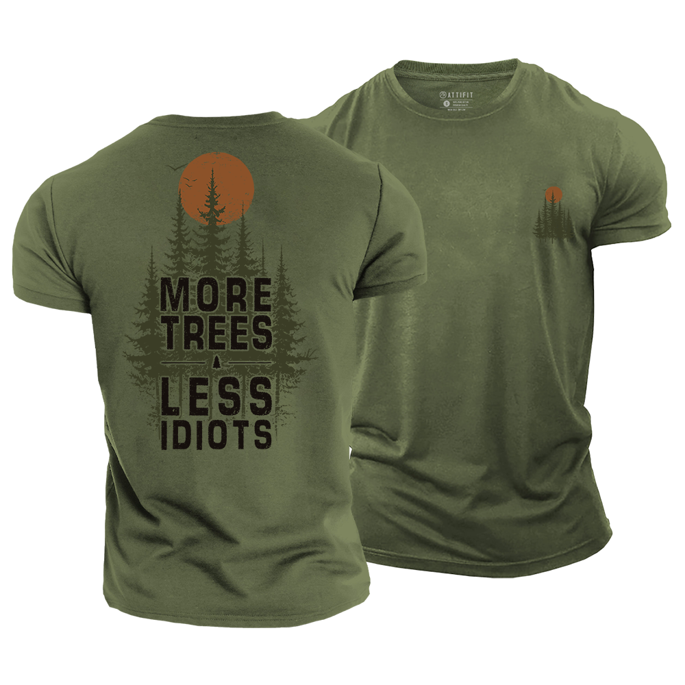 Less Idiots Funny Cotton T-Shirt