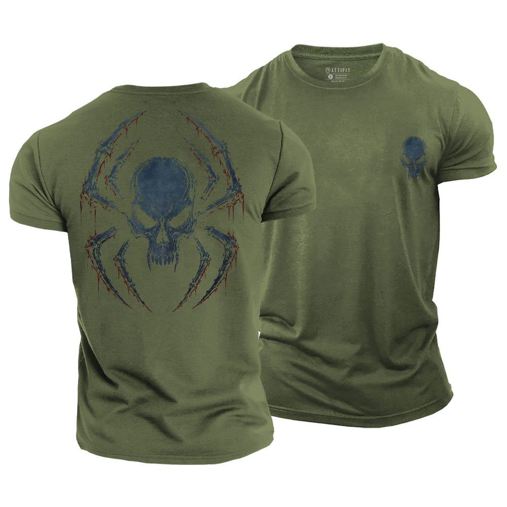 Spider Skull Cotton T-Shirt