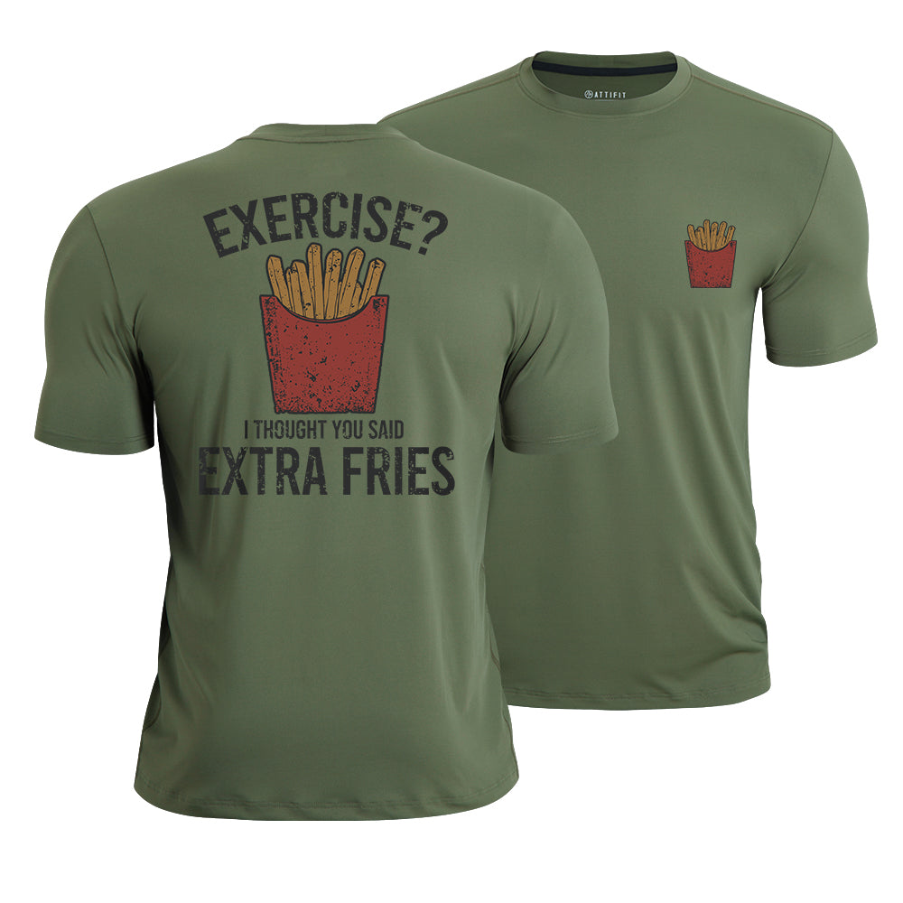 Exercise? I Thought You Said Extra Fries Athletic Quick-Dry T-Shirt