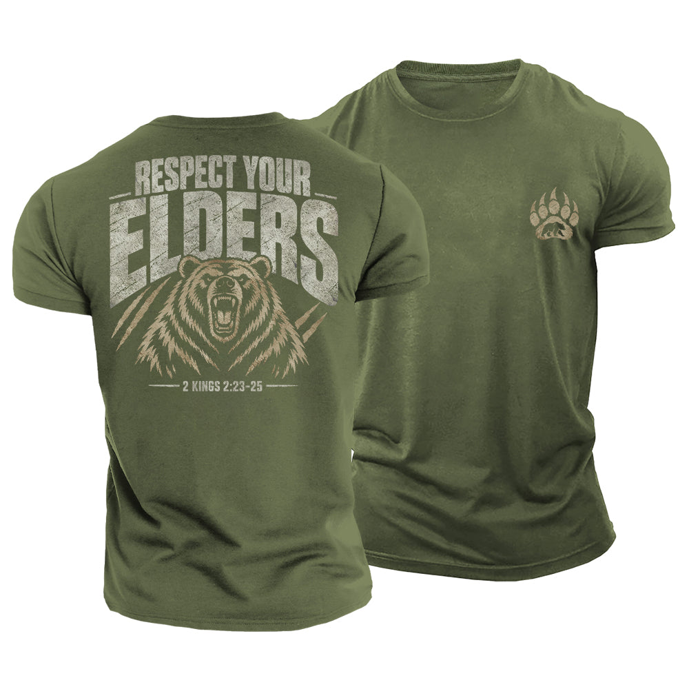 Respect Your Elders Bear Cotton T-Shirt