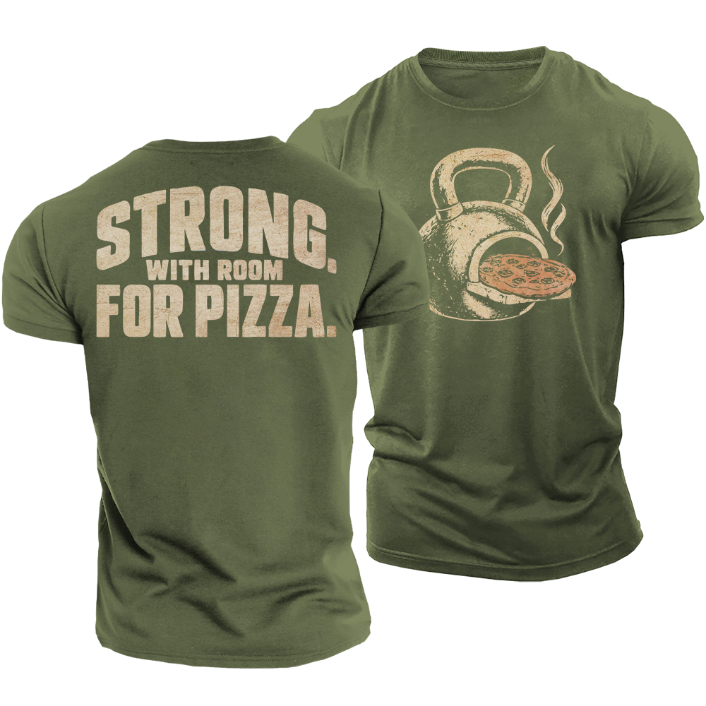 Lift Heavy Eat Pizza Cotton T-Shirt