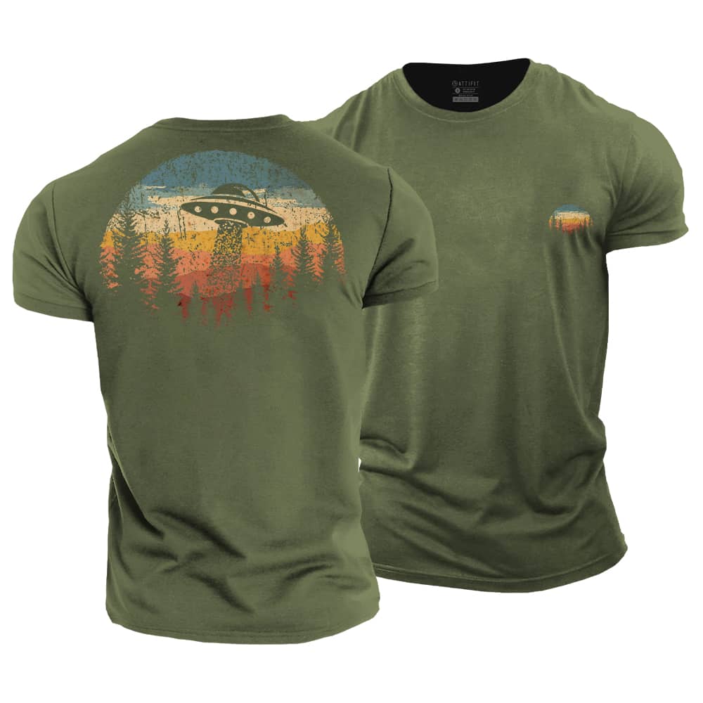 Sunset Spaceship Cotton T-Shirt