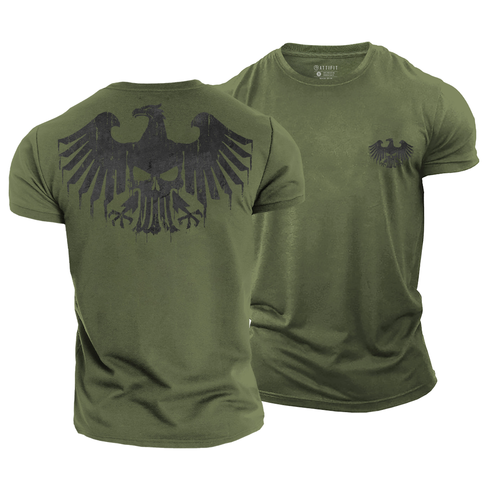 Skull Iron Eagle Cotton T-Shirt