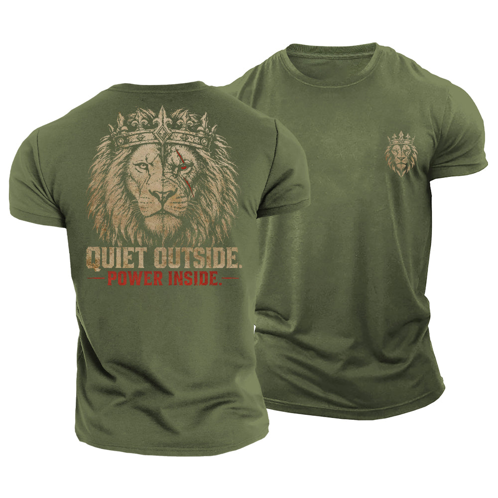 Silent Lion Strength Cotton T-Shirt