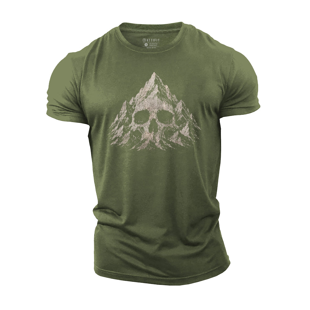 Skull Among Peaks Cotton T-Shirt