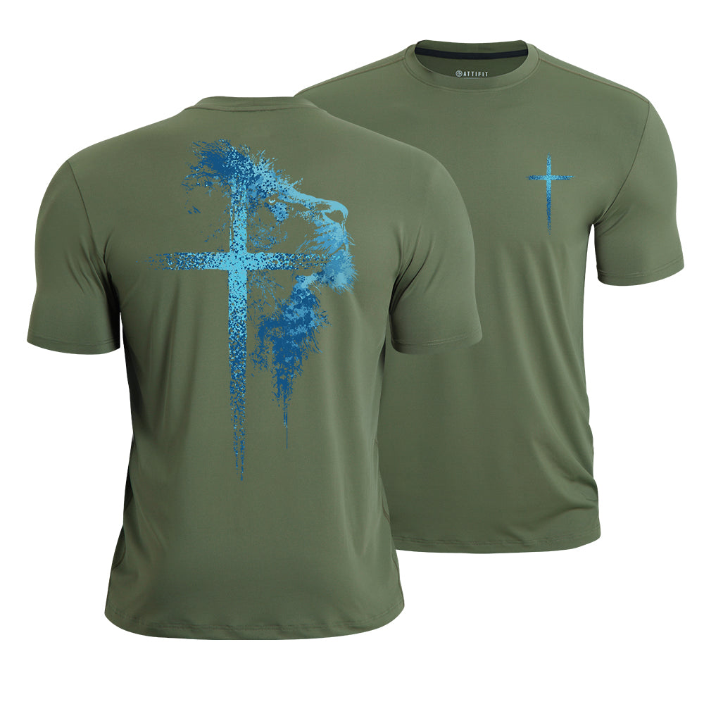 Lion of Faith Cross Quick-Dry T-Shirt