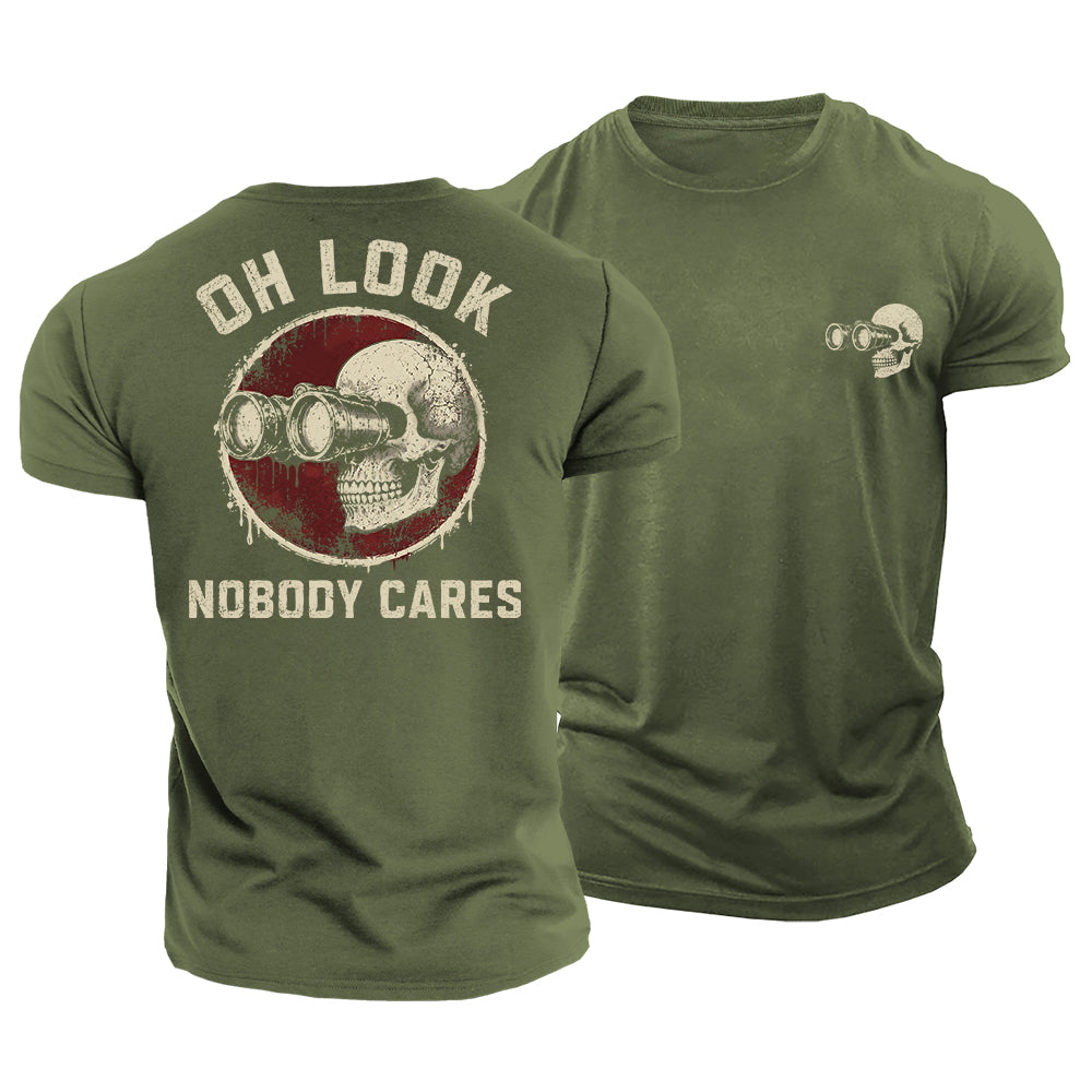 Nobody Cares Skull Cotton T-Shirt