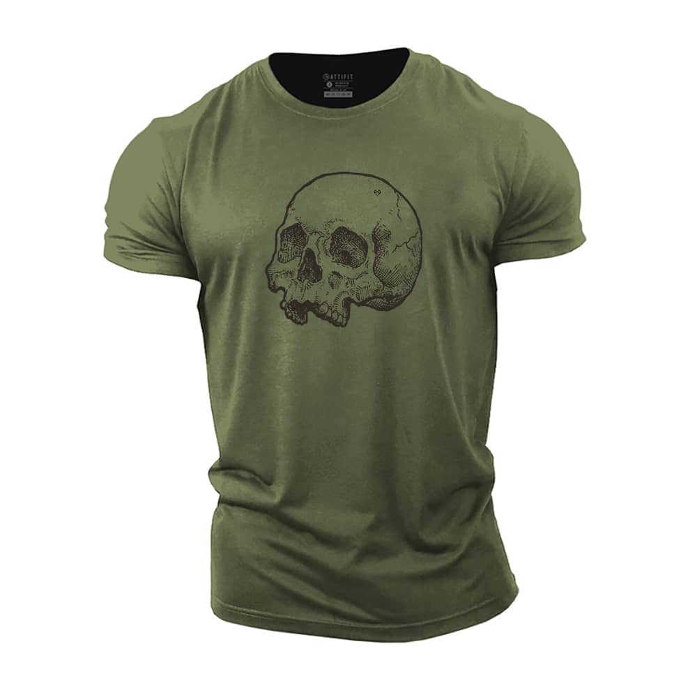 Camouflage Skull Cotton T-Shirt