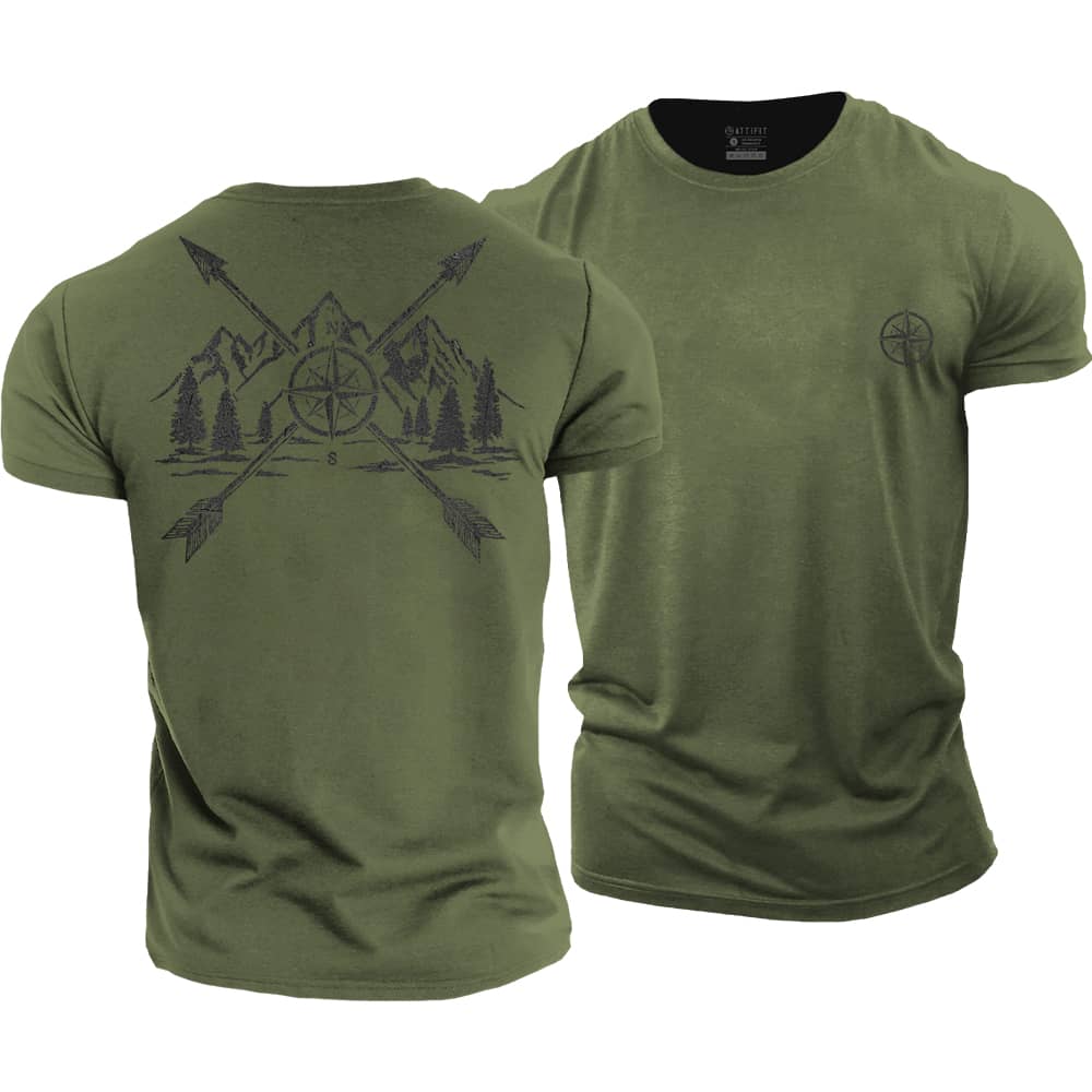 Compass Landscape Cotton T-Shirt