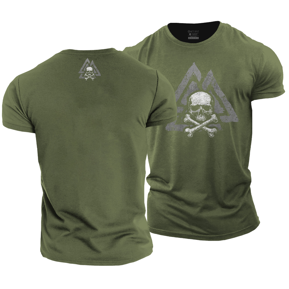 The Valknut Skull Cotton T-Shirt