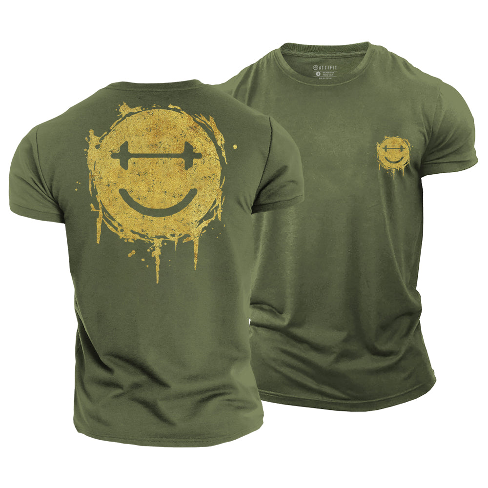 Dumbbell Smiley Cotton T-Shirt