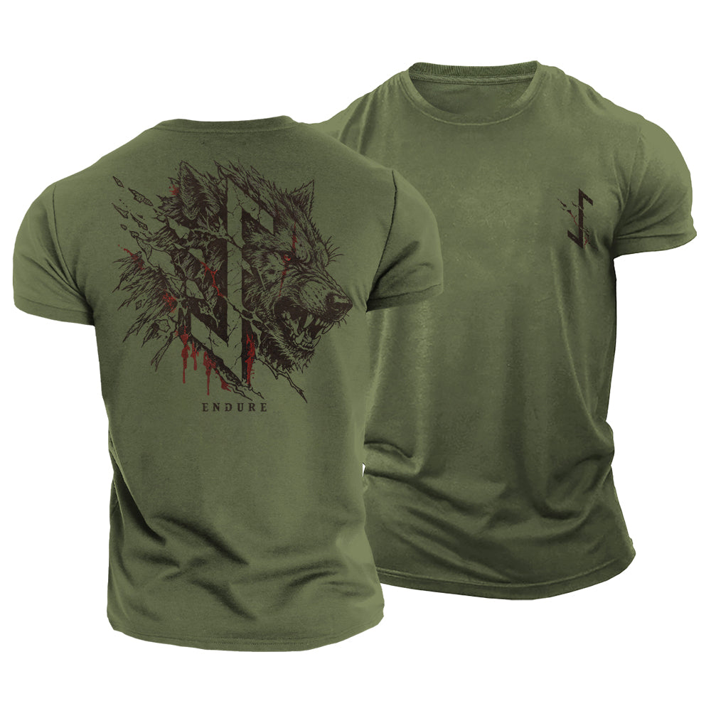 Endure Wolf Viking Cotton T-Shirt