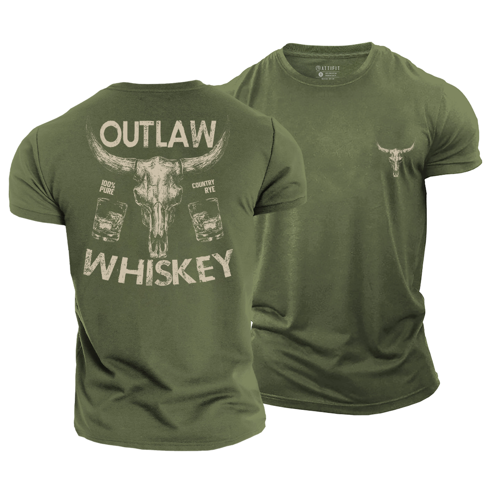 Vintage Outlaw Whiskey Cotton T-Shirt