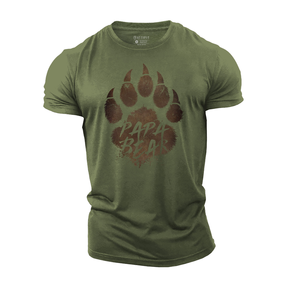 Papa Bear Paw Cotton T-Shirt