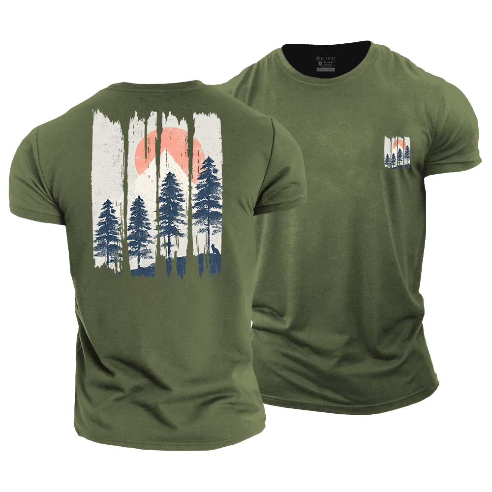 Outdoor Color Palette Scenery Cotton T-Shirt