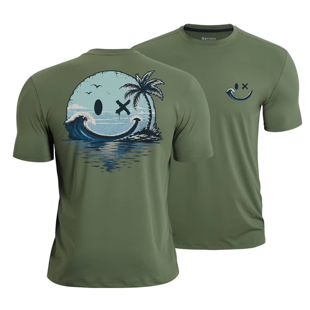 Smiley Wave Palm Quick-Dry T-Shirt