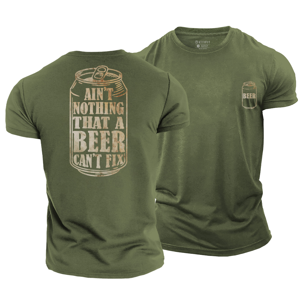 Beer Can Fix Anything Cotton T-Shirt