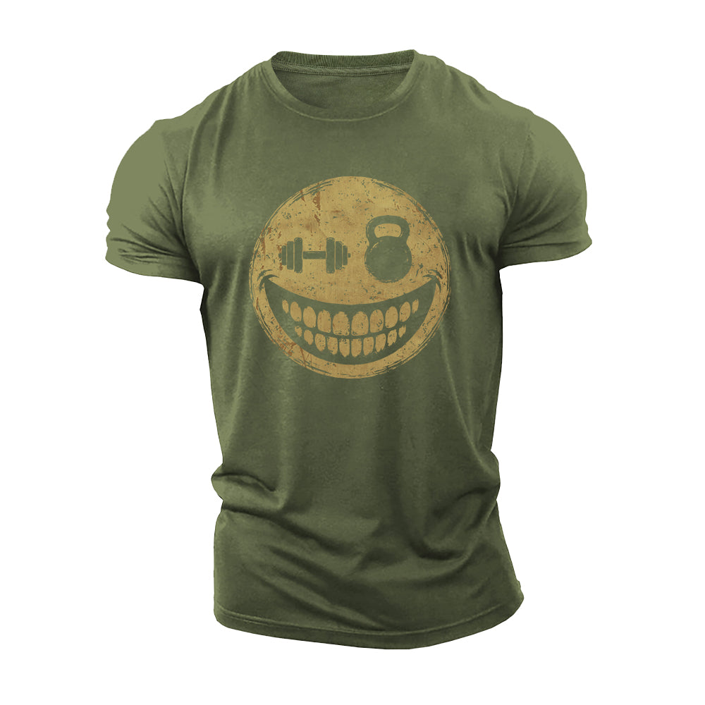 Gym Smile Face Cotton T-Shirt