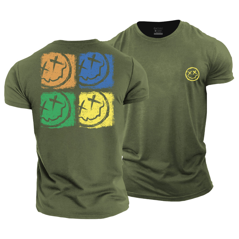 Smiley Poster Cotton T-Shirt