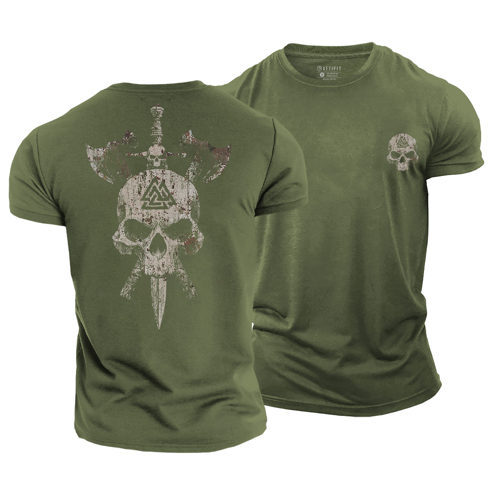 Wikinger-Grafik-T-Shirts aus Baumwolle