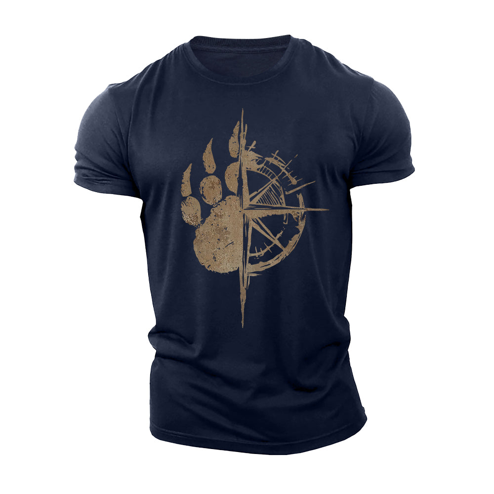 Bear Paw Compass Cotton T-Shirt