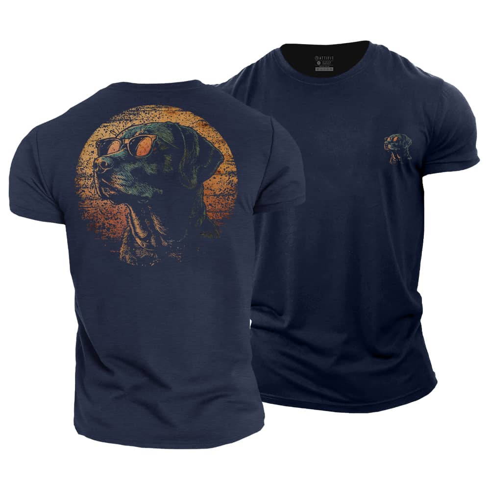 Sunset Pup Cotton T-Shirt
