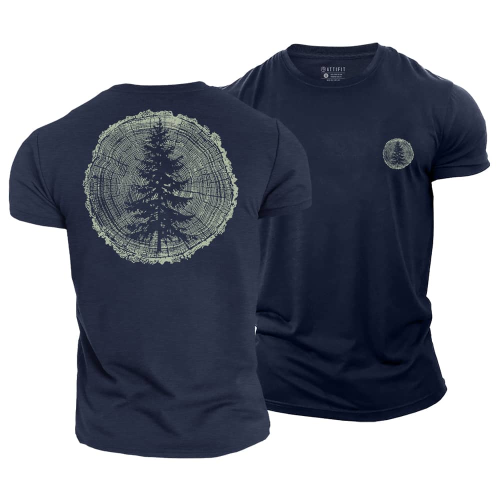 Pine Tree Ring Cotton T-Shirt
