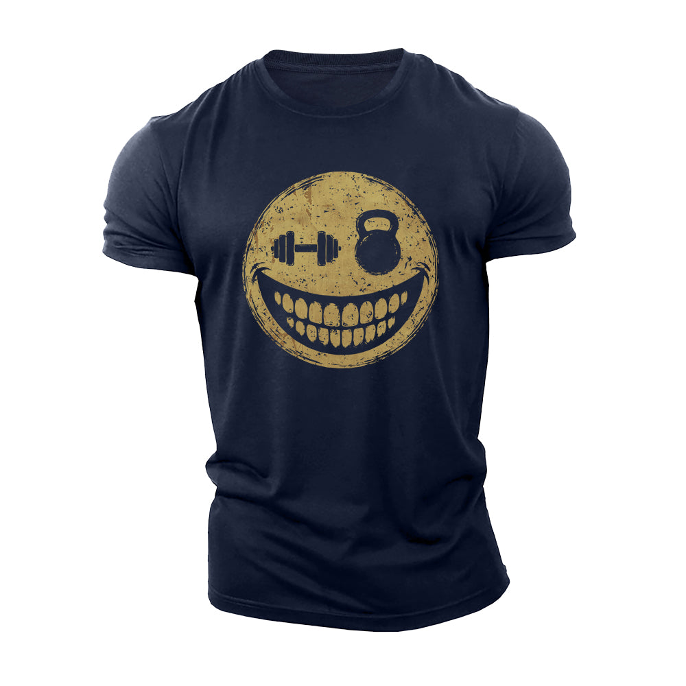 Gym Smile Face Cotton T-Shirt