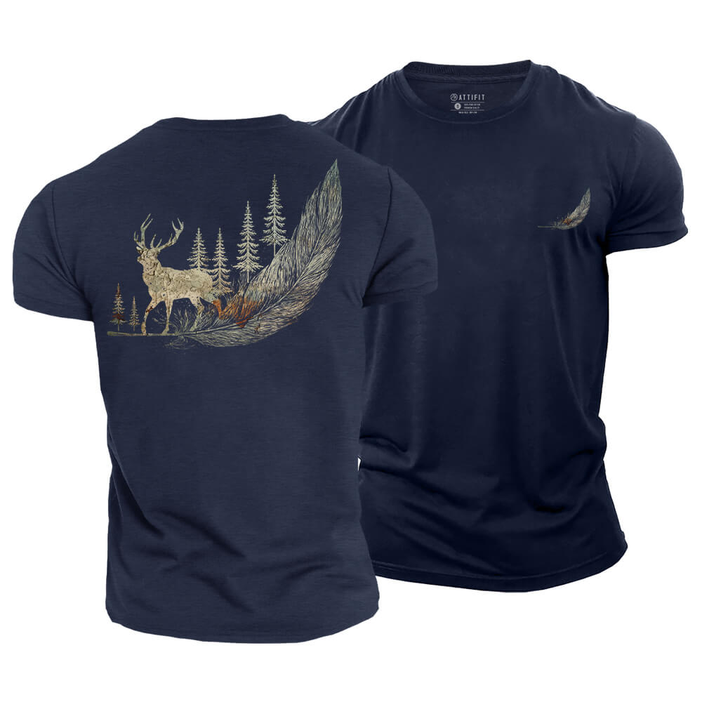 Feather Forest Cotton T-Shirt