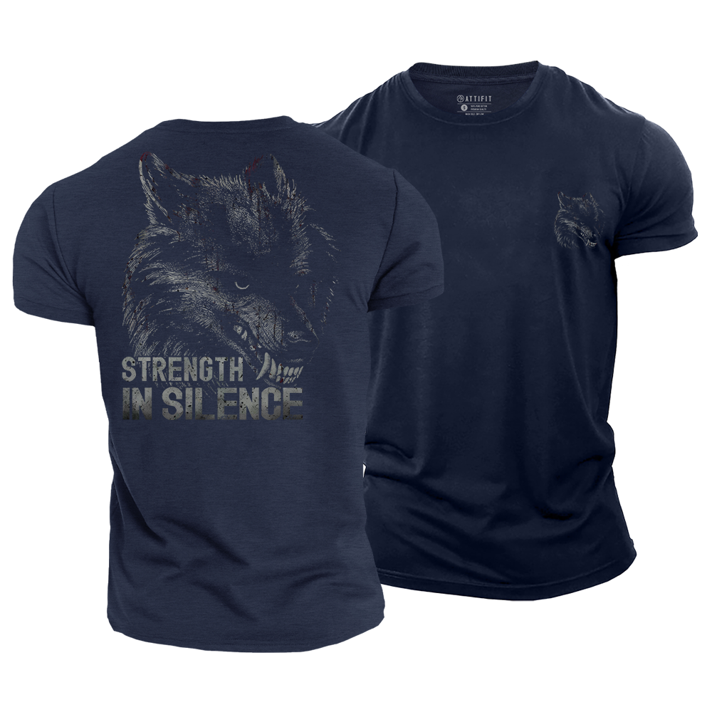 Silent Strength Wolf Cotton T-Shirt