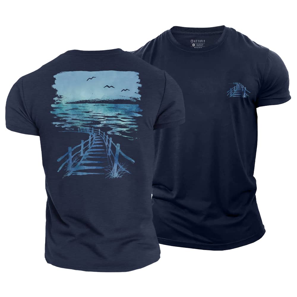 Seaside Boardwalk Cotton T-Shirt