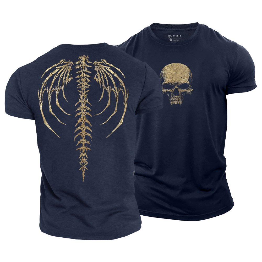 Golden Skeleton Cotton T-Shirt